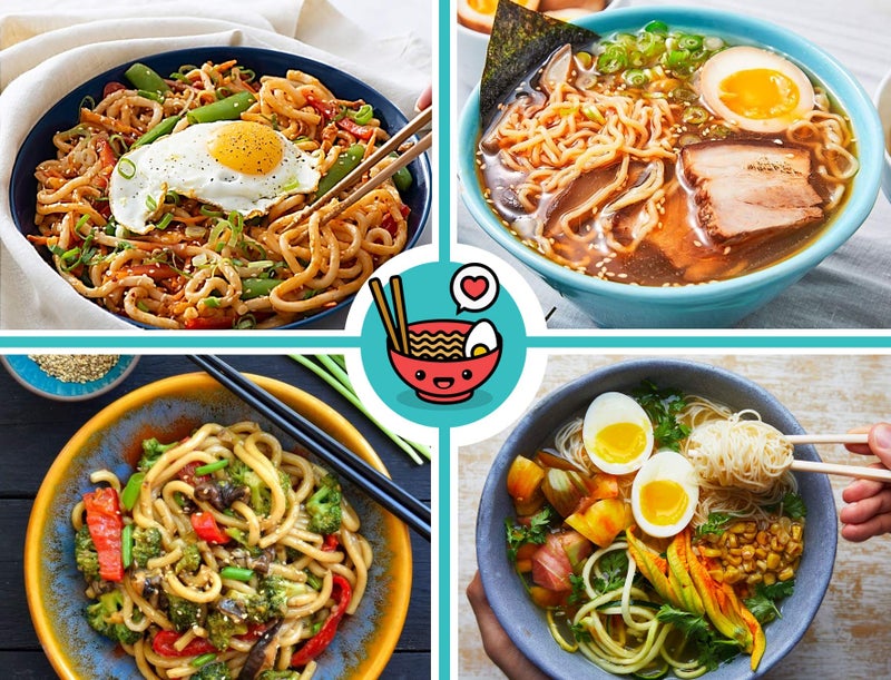 Practimondo 4 Noodle Bowls Set - large 32oz Ramen Bowl Set for authentic Asian Cuisine - with Dipping Bowls, Spoons, Chopsticks & Chopstick Stands. Enjoy Thai Miso Udon Wonton (4 Bowl Set, Red-Black) - Image 5